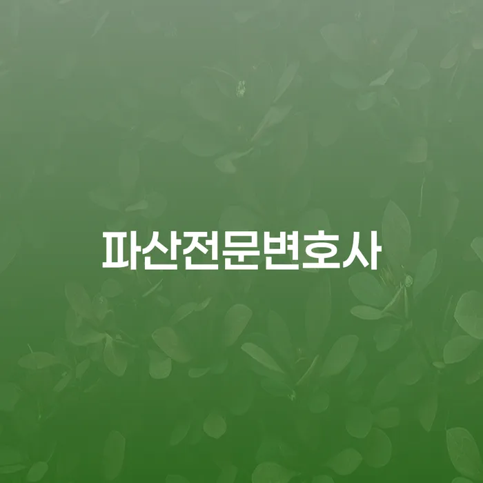 개인파산변호사 개인회생 제도 무료상담
