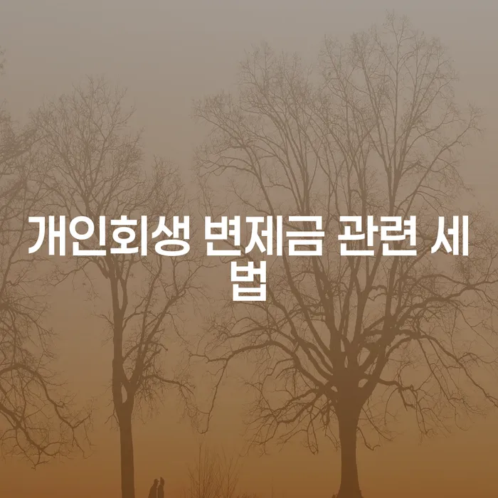 개인회생 변제금 관련 세법: 어떻게 대처할 수 있을까요?