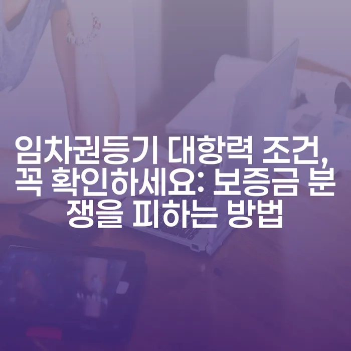 임차권등기 대항력 조건, 꼭 확인하세요: 보증금 분쟁을 피하는 방법